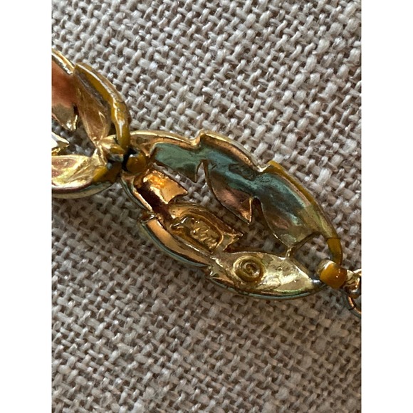 Vintage CORO Gold Tone Leaf Link Choker Necklace - Picture 6 of 6